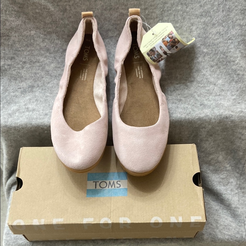 TOMS Women's Pink Suede Flats